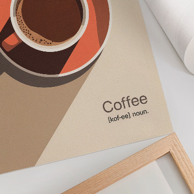 Decorative poster Coffee cup warm colors minimalist
