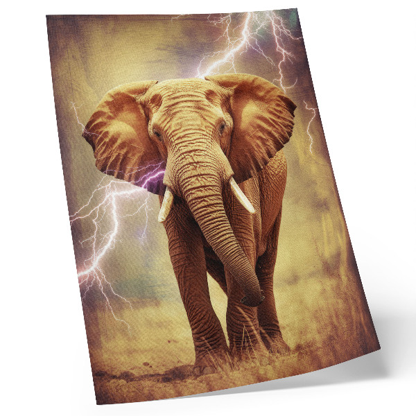 Premium wall art Elephant with lightning dynamic scenery