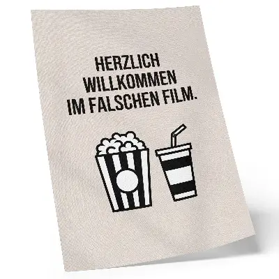Decorative poster meaningful text iconography aesthetic cinema design on a beige background