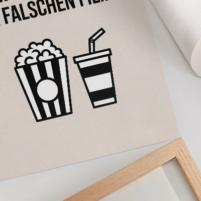 Decorative poster Meaningful text iconography cinema beige background
