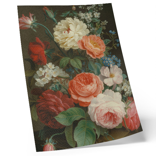 Decorative poster Colorful flowers in a classic painting style