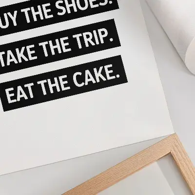 Premium wall art letters on a black background with inspiring typography