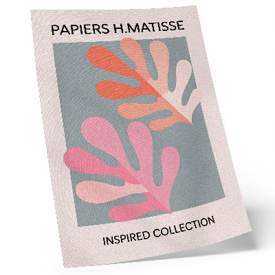 Art print Geometric leaves inspired by Matisse colorful