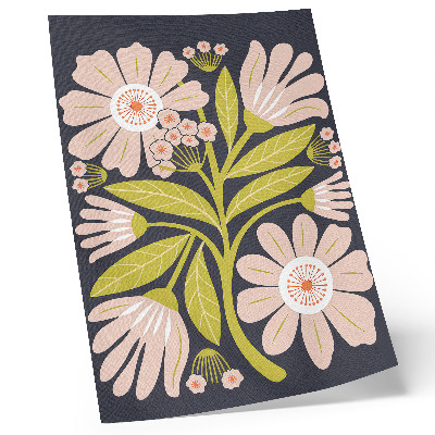 Decorative poster retro floral motifs
