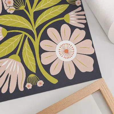 Decorative poster retro floral motifs