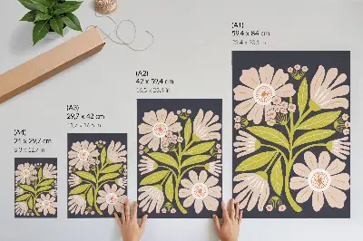 Decorative poster retro floral motifs