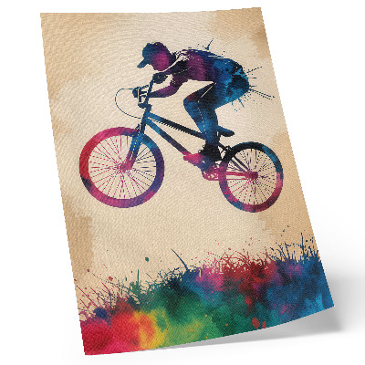 Poster Cyclist dynamic colors modern action