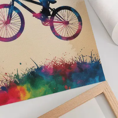 Cyclist poster modern dynamic colors action design