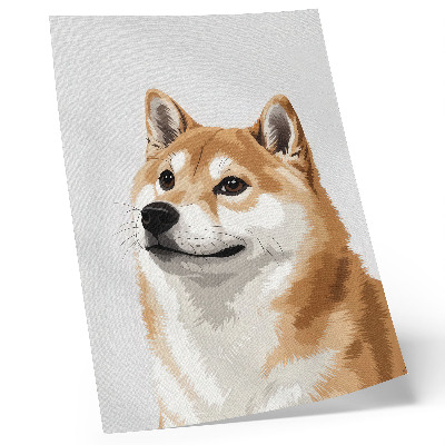 Art print minimalistic illustration of a distinctive dog in beige and cream