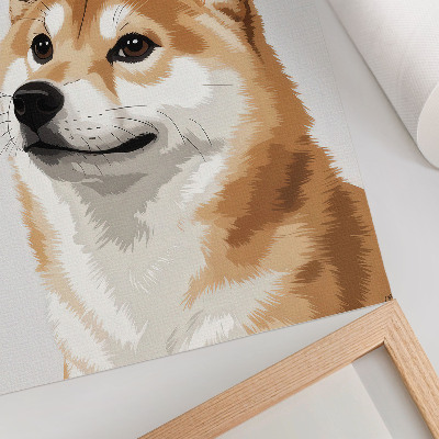 Art print A distinctive dog in beige and cream colors, minimalistic