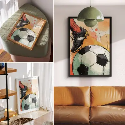 Decorative poster with a sporty accent in dynamic colors