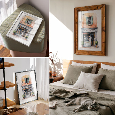 Premium wall art Retro bakery with pastel walls