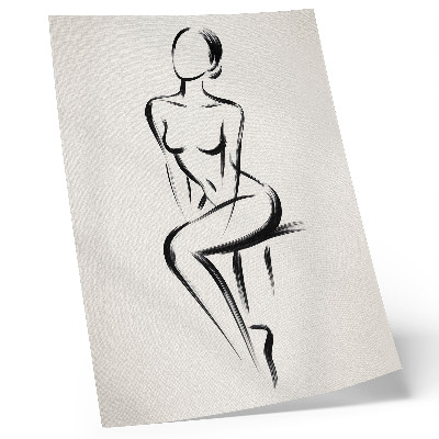 Art print Minimalist silhouette contrast black and white