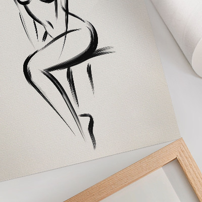 Art print Minimalist silhouette contrast black and white