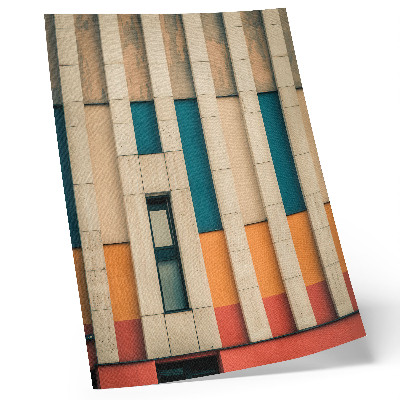 Colorful facade panels in a rhythmic composition poster