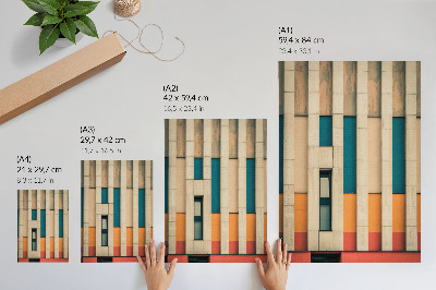 Poster Colorful facade panels in a rhythmic composition
