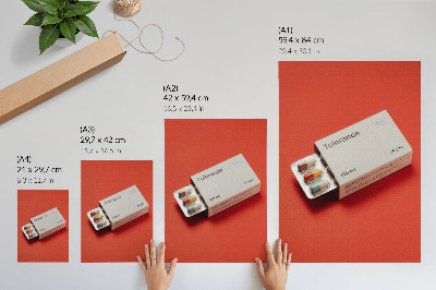 Premium wall art Minimalist capsule packaging with colorful background.