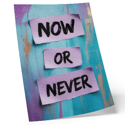 Art print Dynamic contrasts, strong typography, turquoise purple