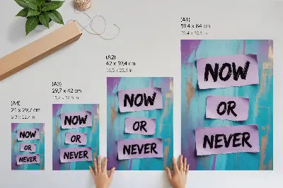 Art print with dynamic contrasts, strong typography, and turquoise and purple color scheme