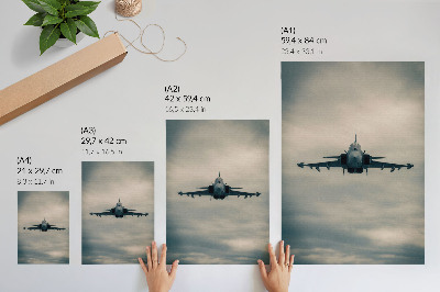 Premium wall art Monochrome fighter in flight, dynamic frame