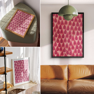 Art print Pink drops repeat dynamic pattern