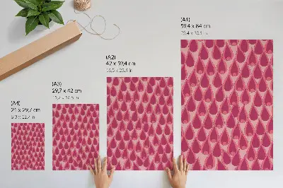Art print pink drops repeat dynamic pattern design