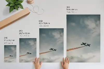 Two planes in the sky minimalism wall art premium print