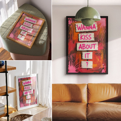 Decorative poster Colorful background with pink lettering