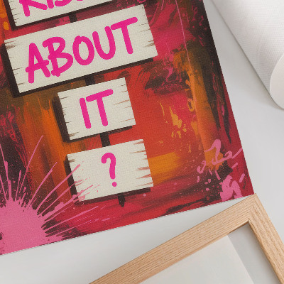 Decorative poster Colorful background with pink lettering