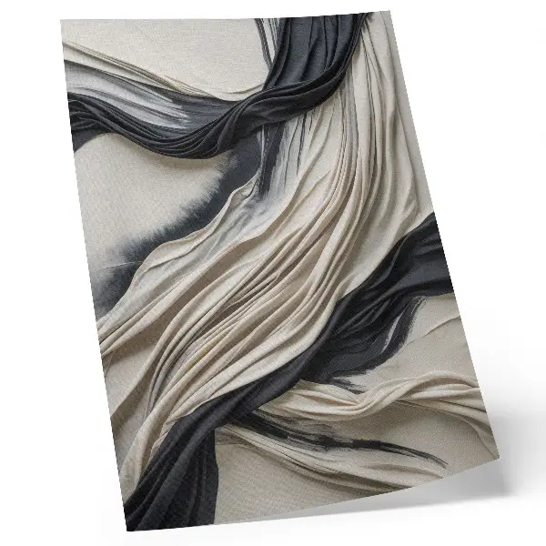 Poster flowing fabric waves with modern elegance