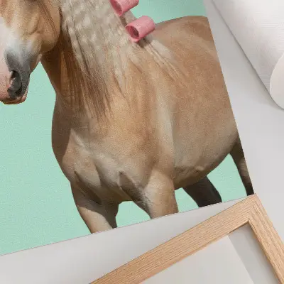 Decorative horse poster light coat mint pastel rollers