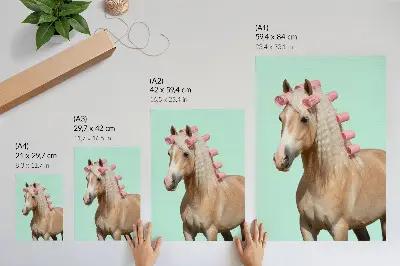 Decorative horse poster light coat mint pastel rollers