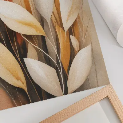 Art print elegant leaves with harmonious colors