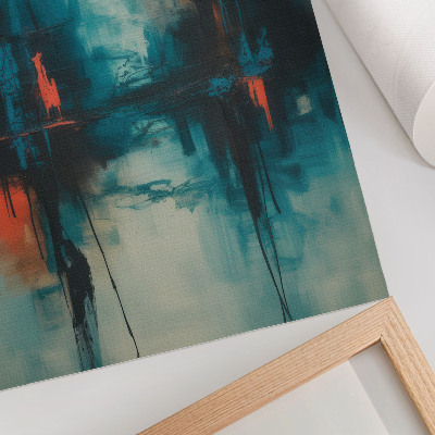 Decorative poster Abstraction, turquoise, dynamic contrasts
