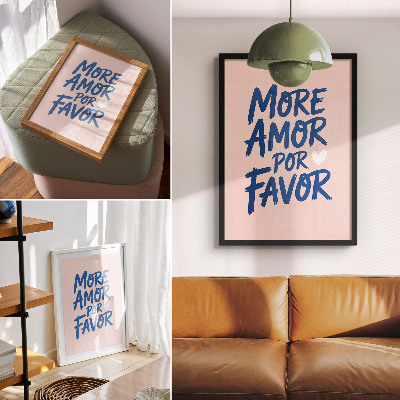 Decorative poster Expressive heart letters on a pastel background