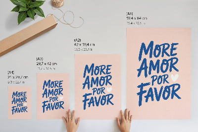 Decorative poster Expressive heart letters on a pastel background