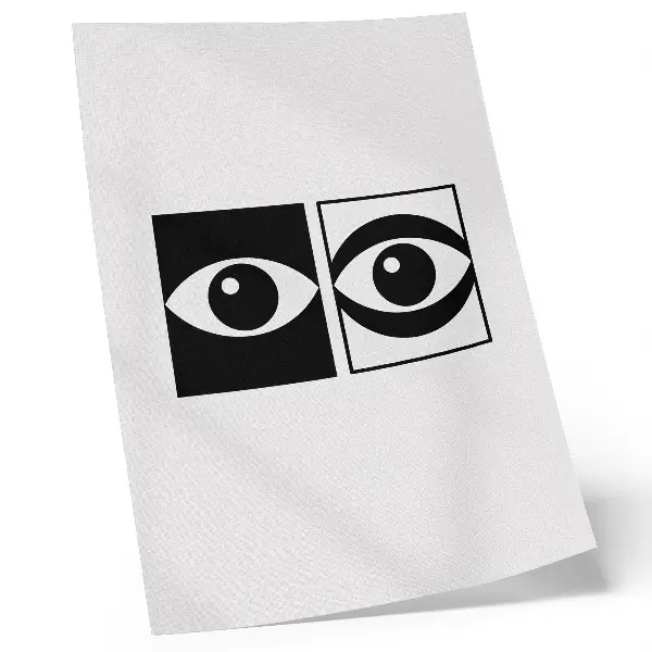 Art print black and white eyes with modern symmetry and contrast