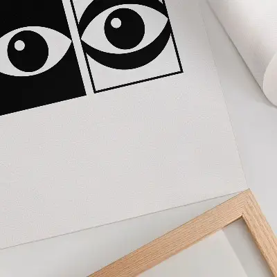 Art print black and white eyes with modern symmetry and contrast