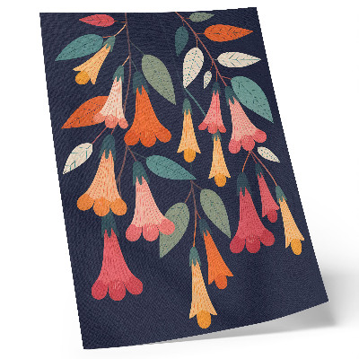 Poster colorful flowers and leaves graphic design print