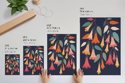 Poster Colorful flowers leaves graphic style