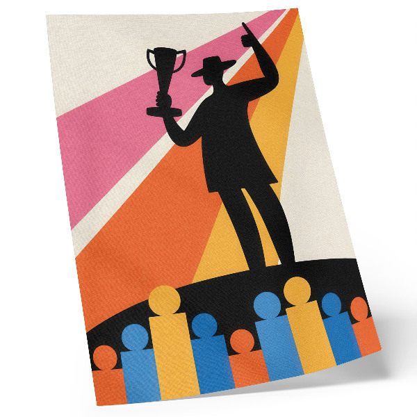 Art print Trophy silhouette bright colors dynamics
