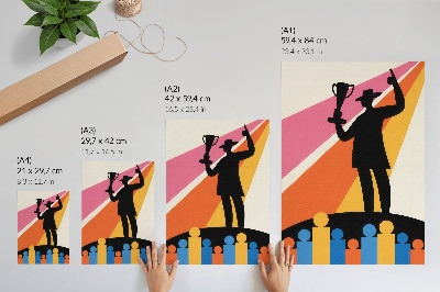 Art print Trophy silhouette bright colors dynamics
