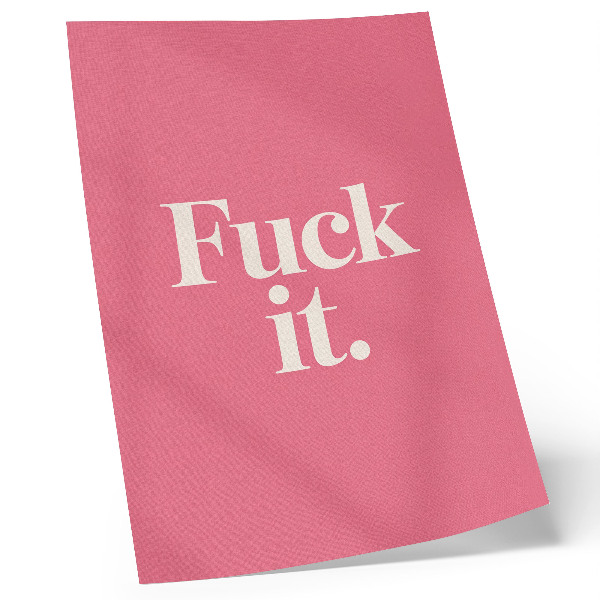 Premium wall art Pink background white letters modern style