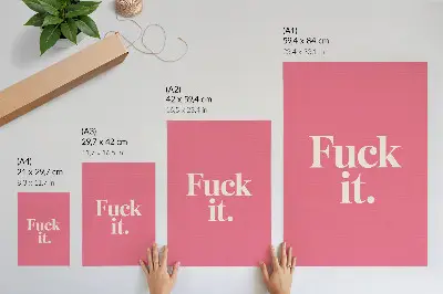 Premium wall art with pink background and modern white lettering