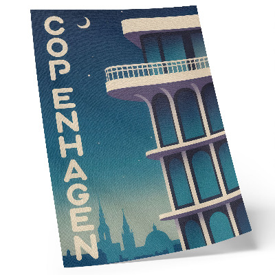 Art print featuring evening city modern architecture