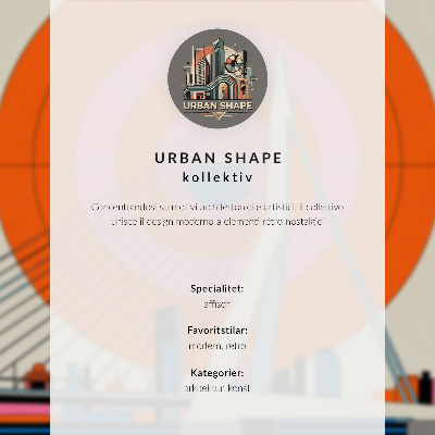 Art print Evening city modern architecture