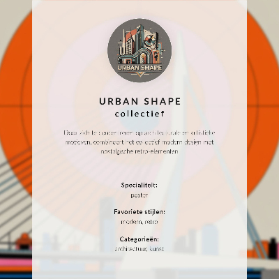Art print Evening city modern architecture