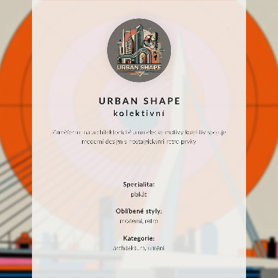 Art print Evening city modern architecture
