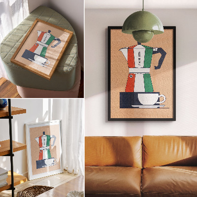 Art print Colorful cafeteria, Italian colors, modern atmosphere