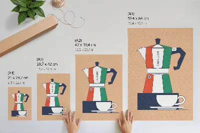 Art print colorful cafeteria with an Italian atmosphere